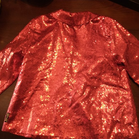 JO JO'S CLOSET RED SEQUIN JACKET.... EUC - Picture 6 of 6